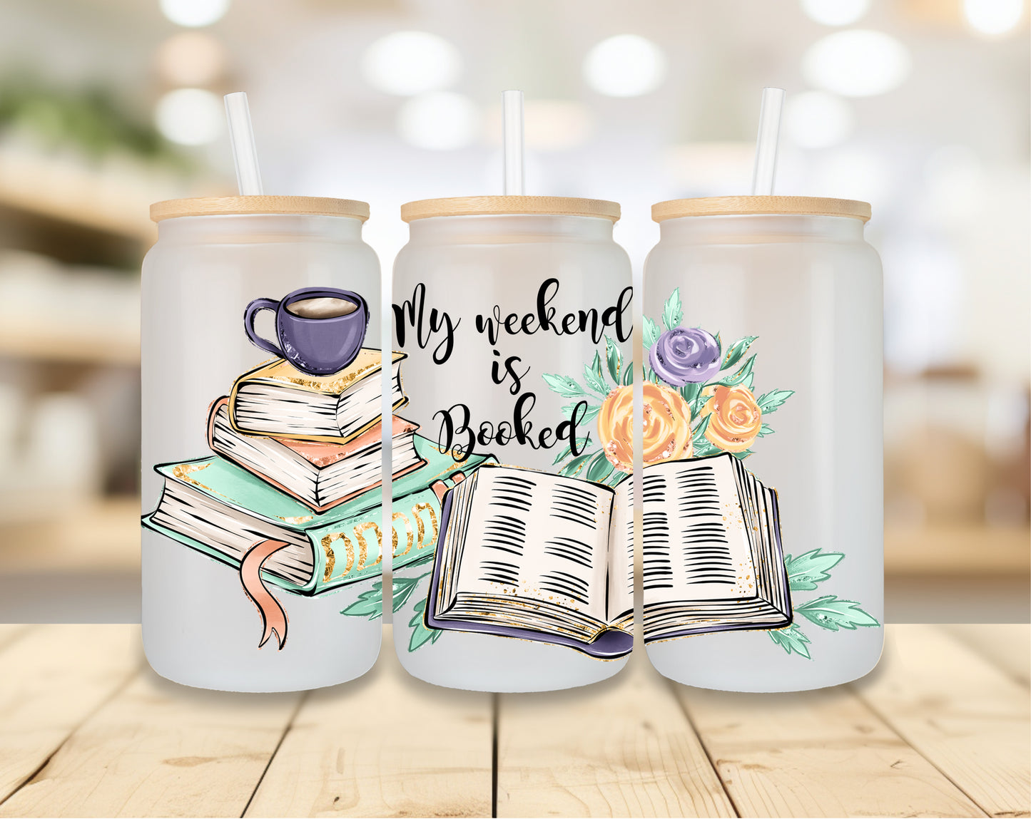 My Weekend Is Booked - Frosted Libbey Tumbler