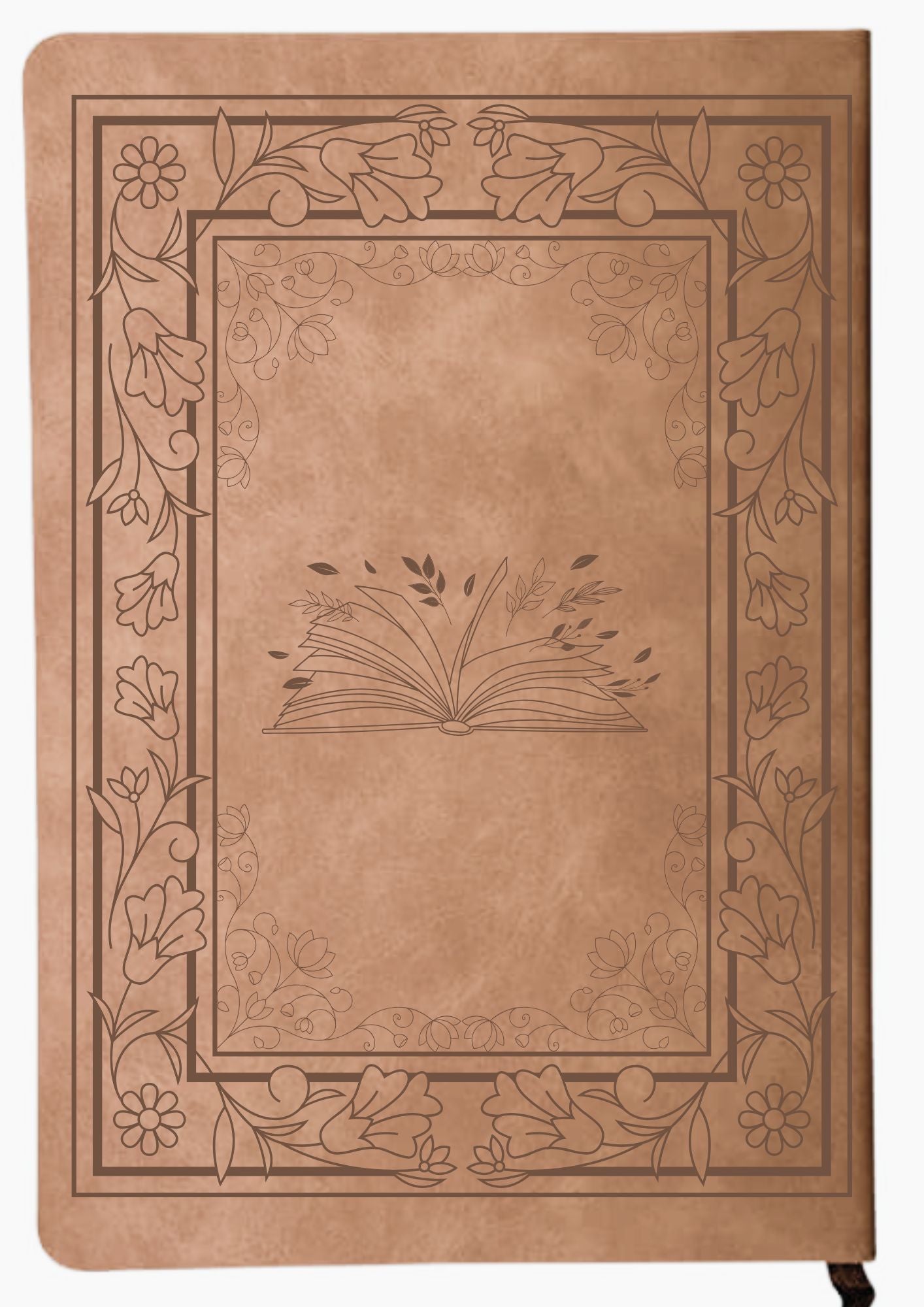 Floral Frame Notes - Engraved PU Notebook