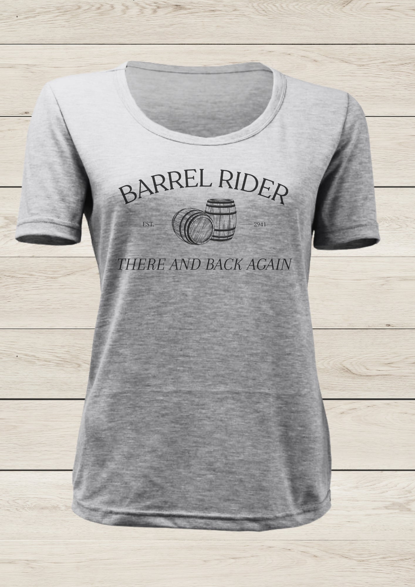 Barrel Rider - Ladies T-shirt, Light Grey