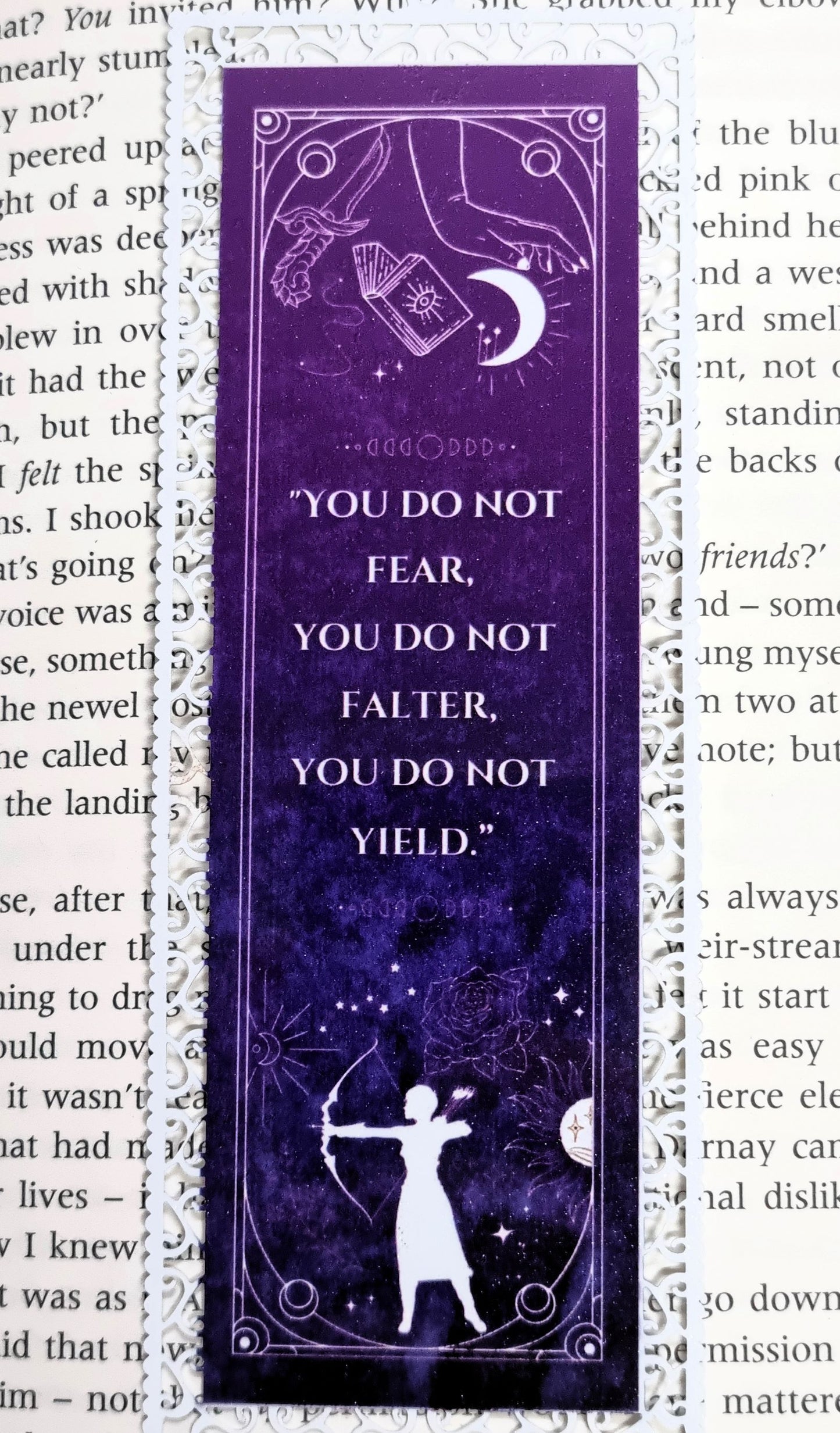You do not fear, You do not Falter, You do not yield - Aluminium Bookmark