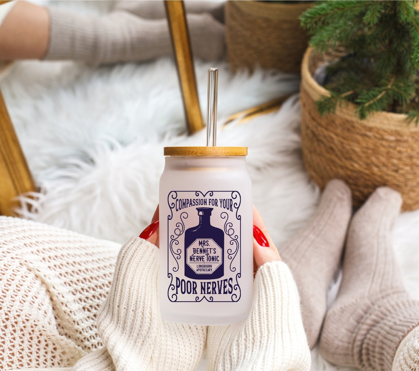 Mrs. Bennet's Nerve Tonic - Frosted Libbey Tumbler