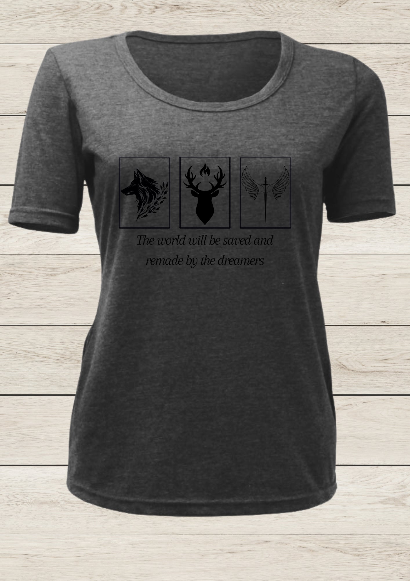 SJM Dreamers - Ladies T-shirt, Charcoal Grey