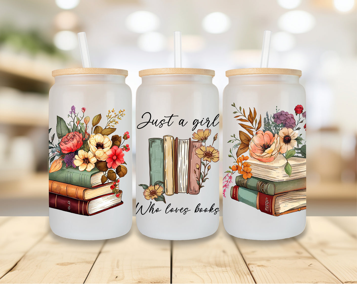 Just A Girl Who Loves Books - Frosted Libbey Tumbler