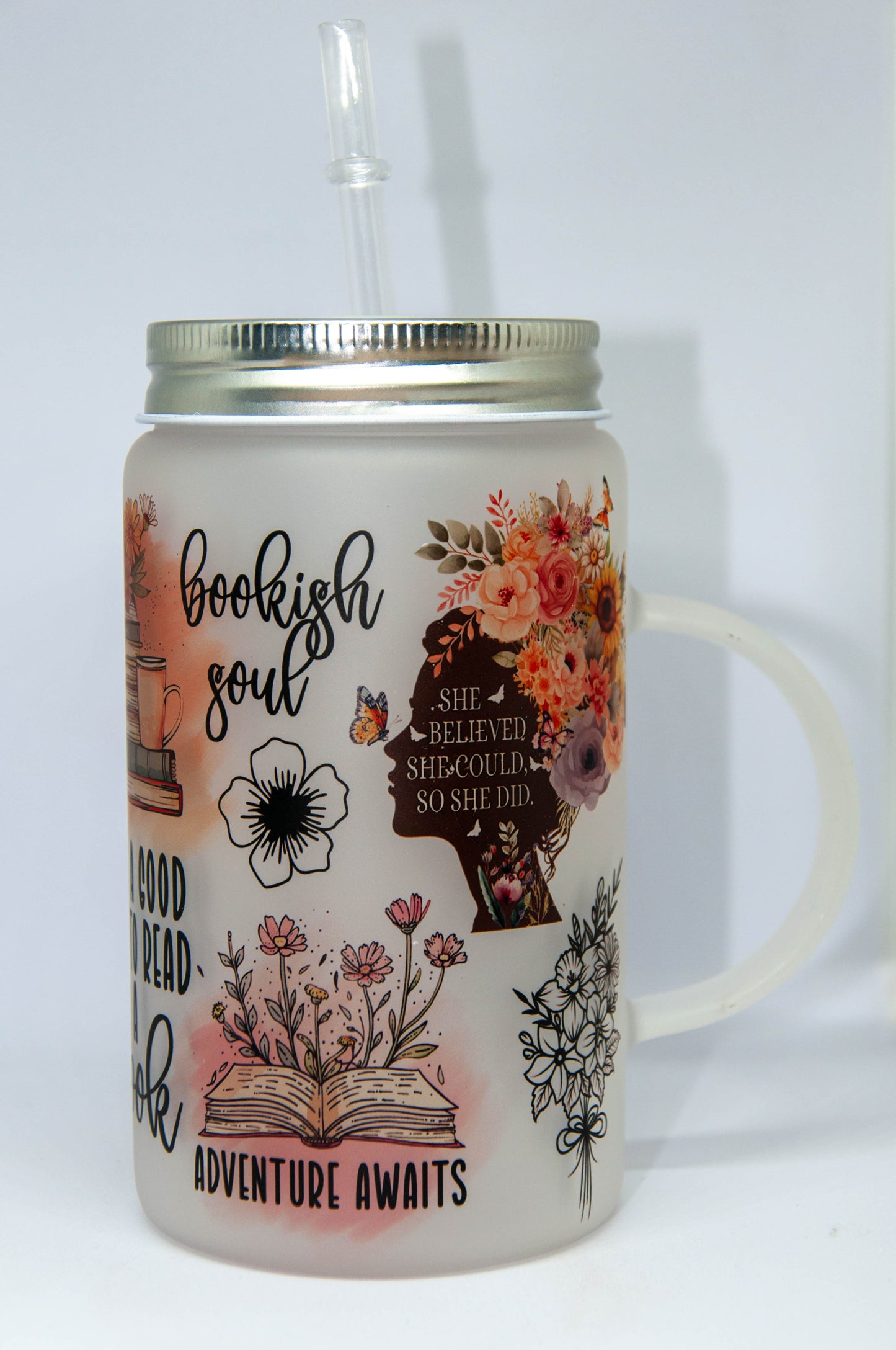 Bookish Quotes - Frosted Mason Tumbler