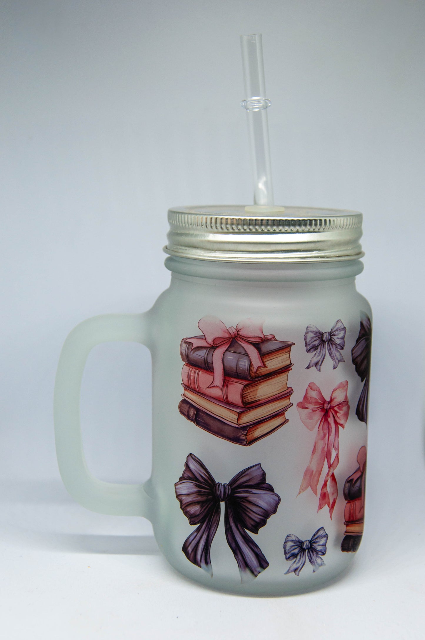 Books & Bows - Frosted Mason Tumbler