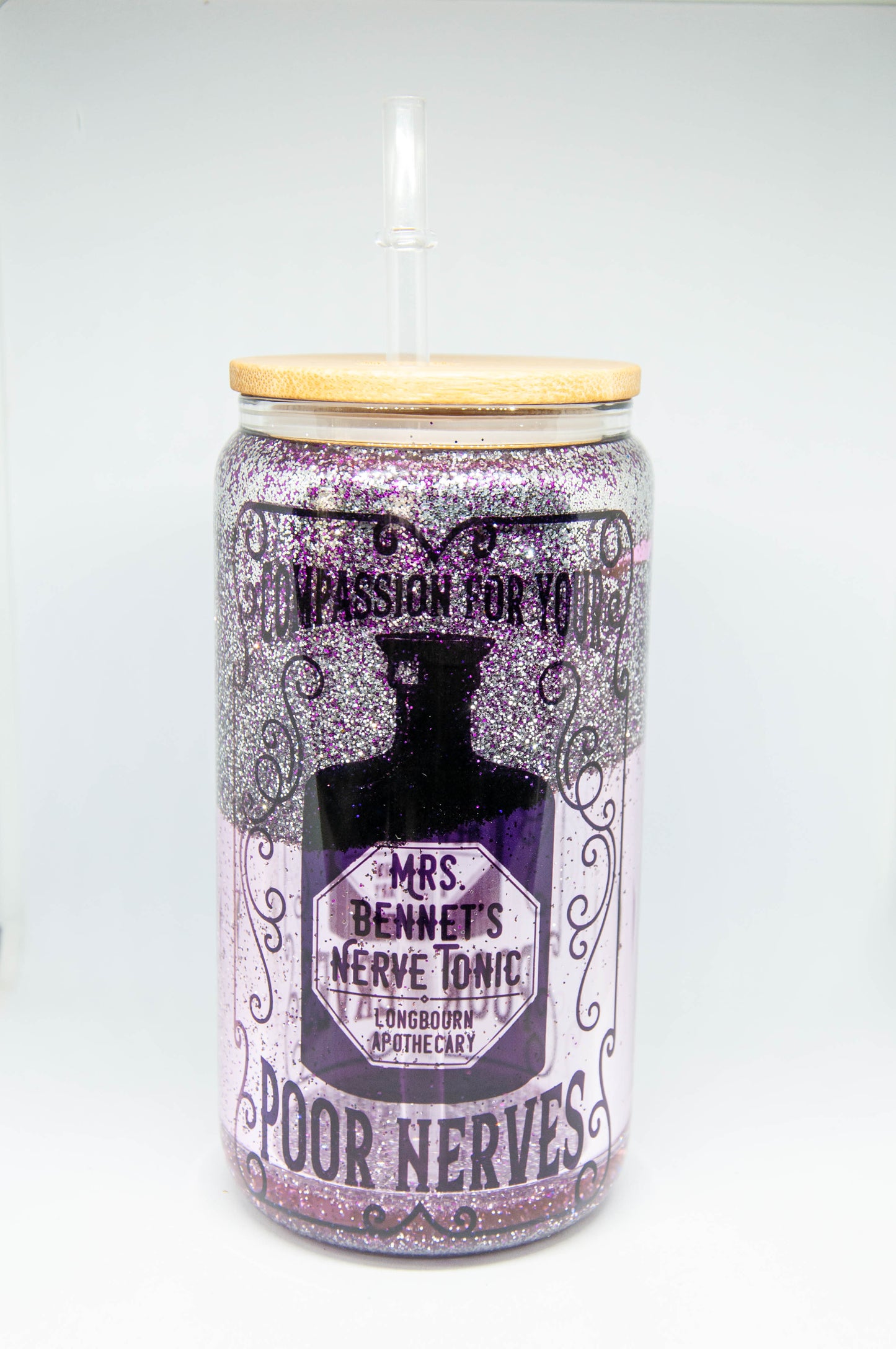 Mrs. Bennet's Nerve Tonic - Glitter Glass Tumbler