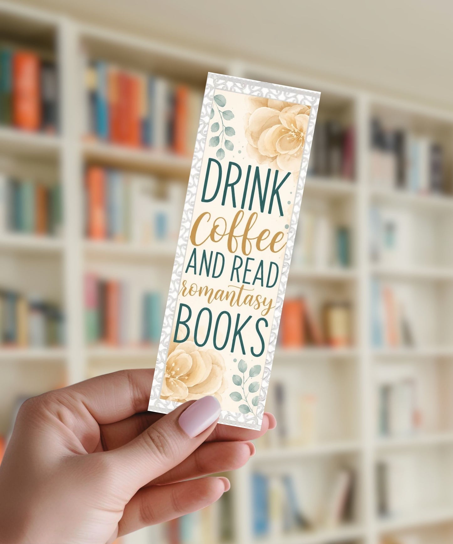 Drink Coffee And Read Romantasy Books - Aluminium Bookmark