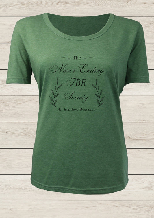 Never Ending TBR List - Ladies T-shirt, Sage Green