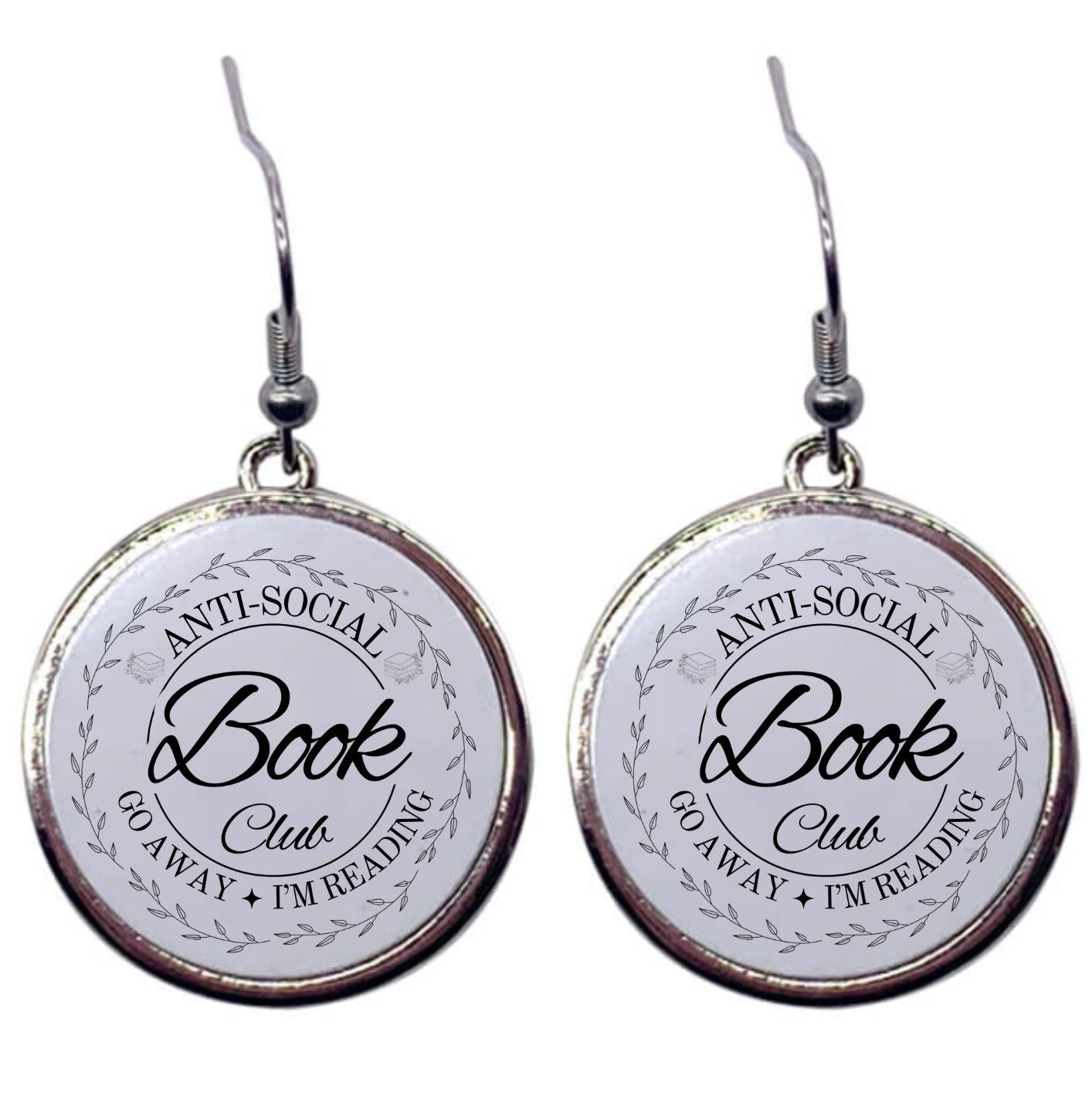 Anti-Social Book Club - Round Drop Earrings