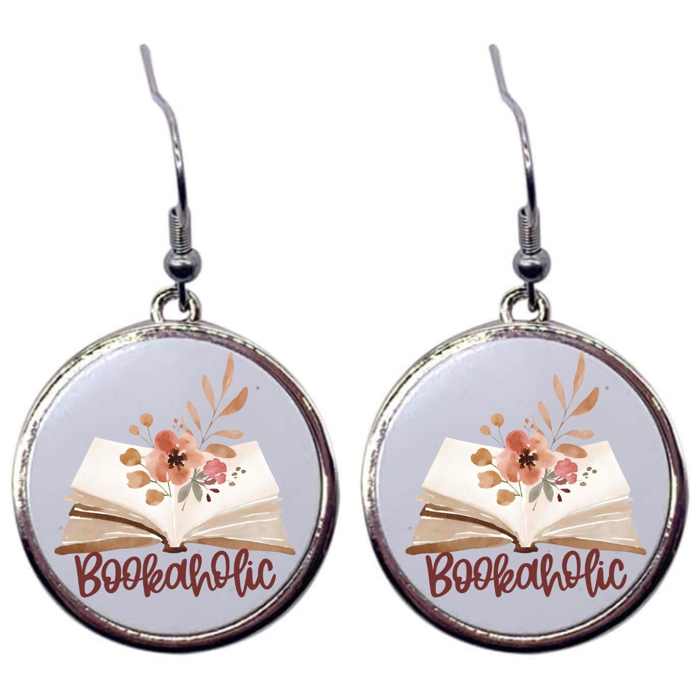 Bookaholic - Round Drop Earrings