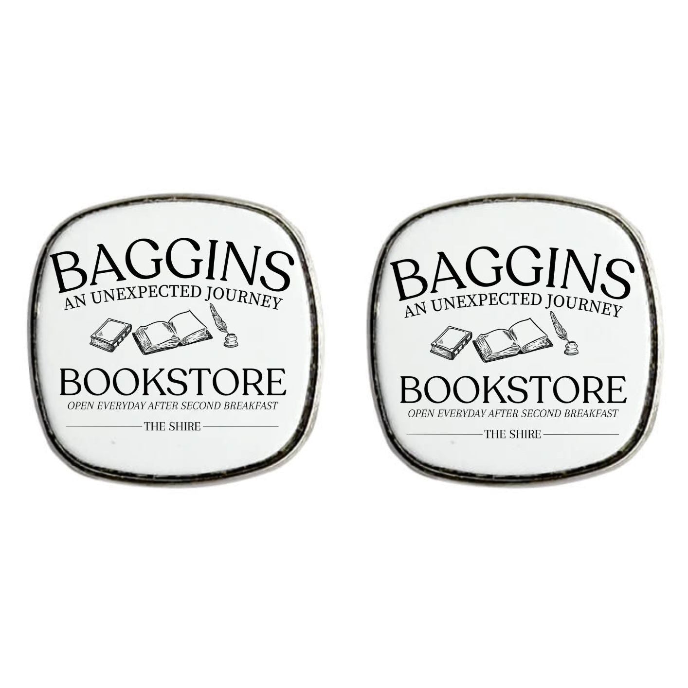 Baggins Bookstore - Square Stud Earrings