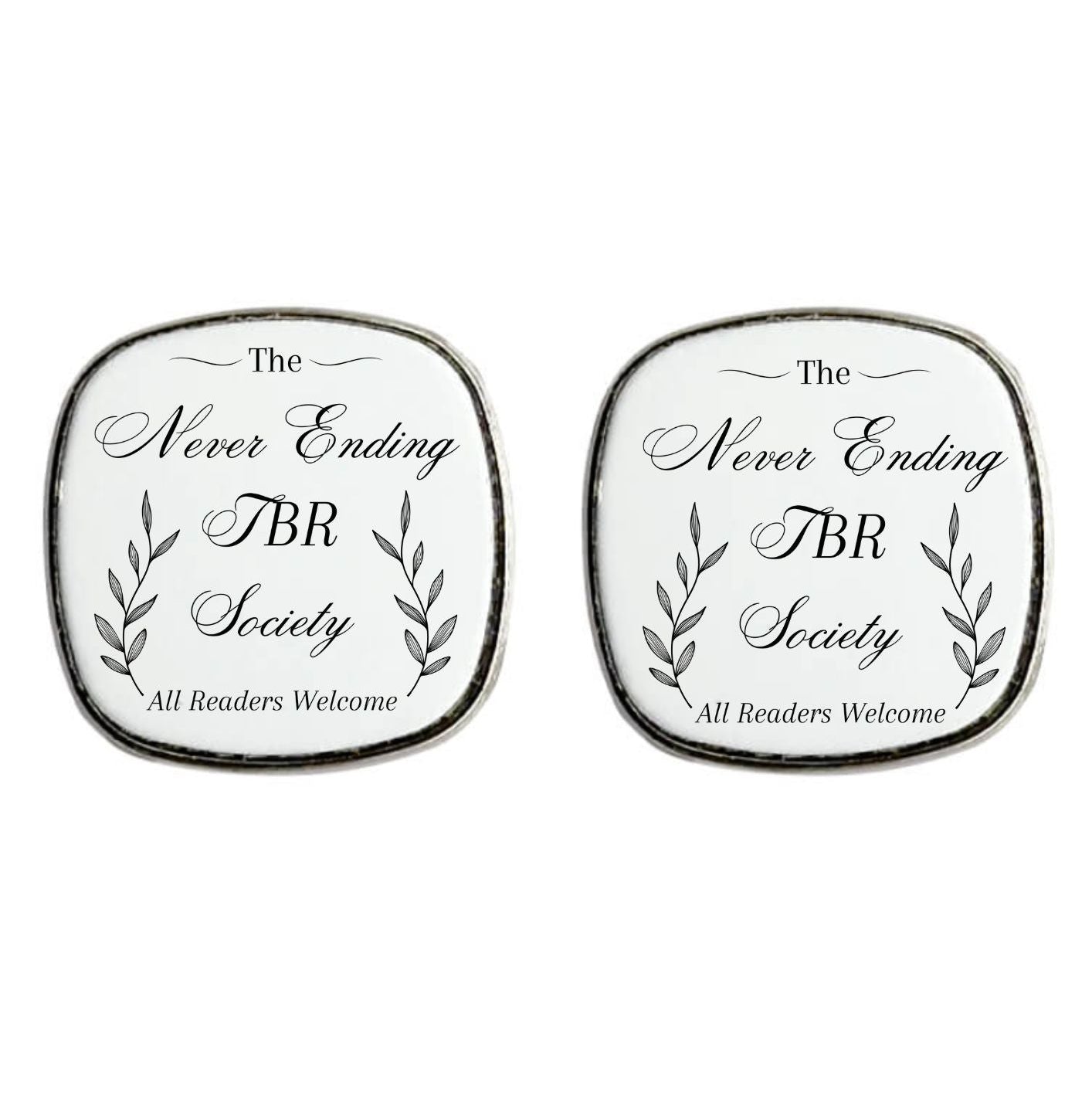 The Never Ending TBR Society - Square Stud Earrings