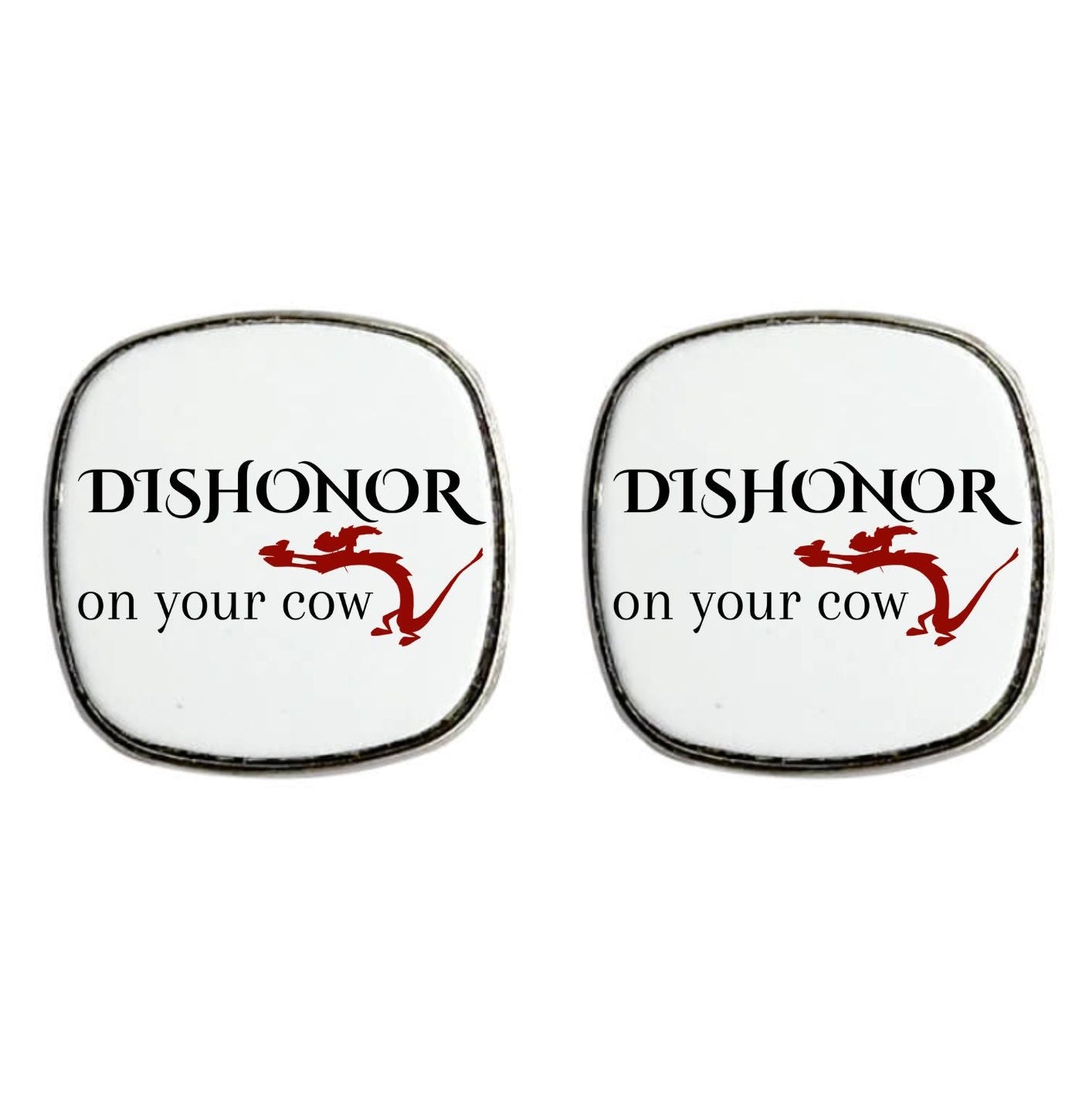 Dishonor On Your Cow - Square Stud Earrings
