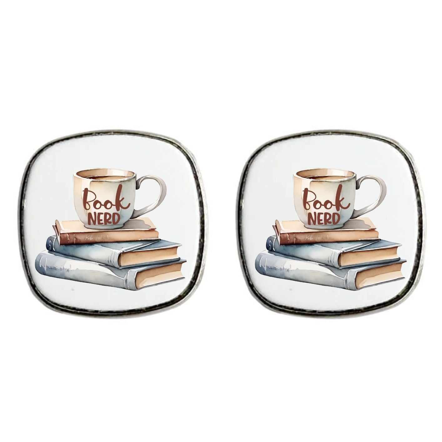 Book Nerd - Square Stud Earrings