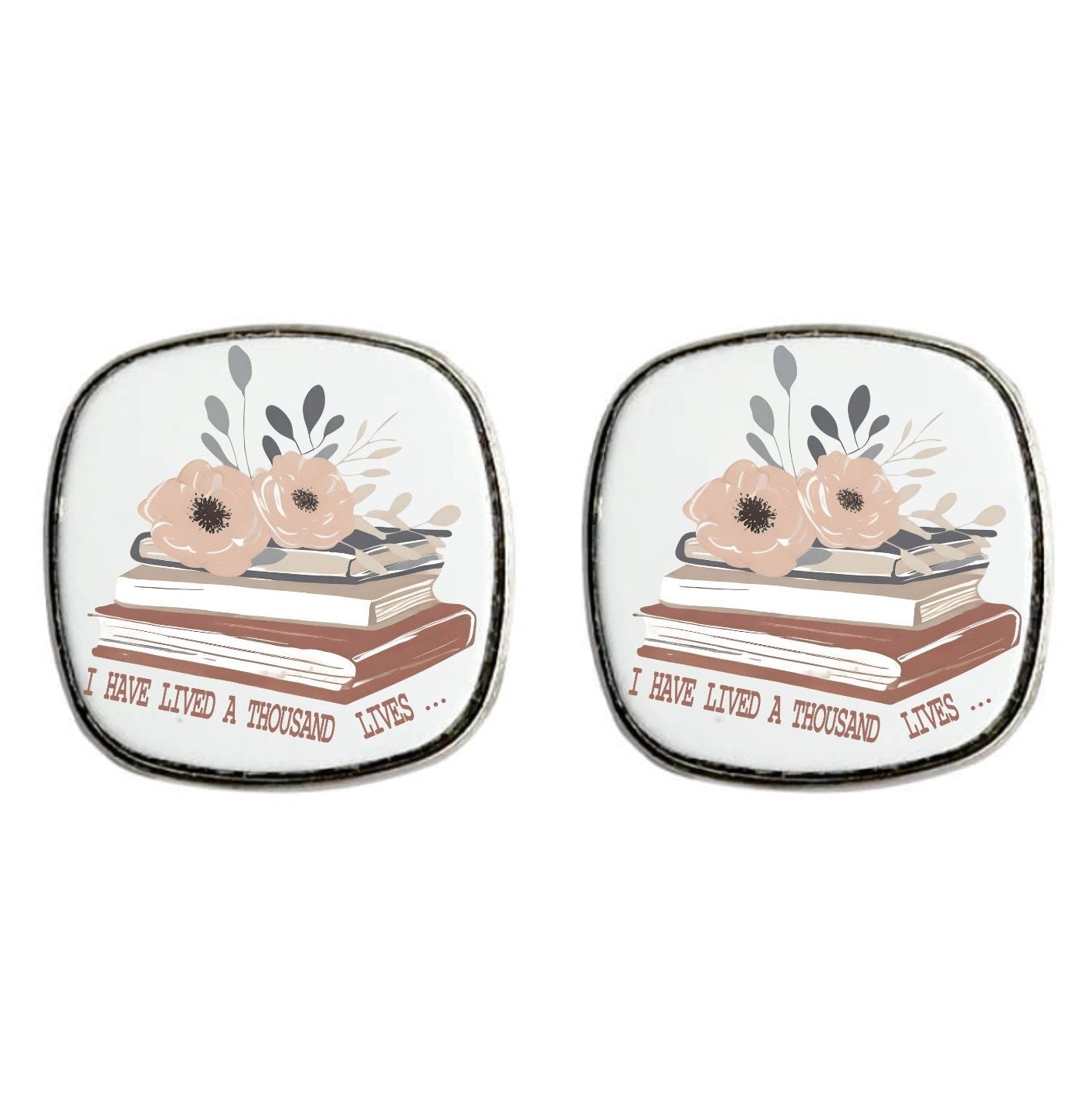 I Have Lived A Thousand Lives - Square Stud Earrings