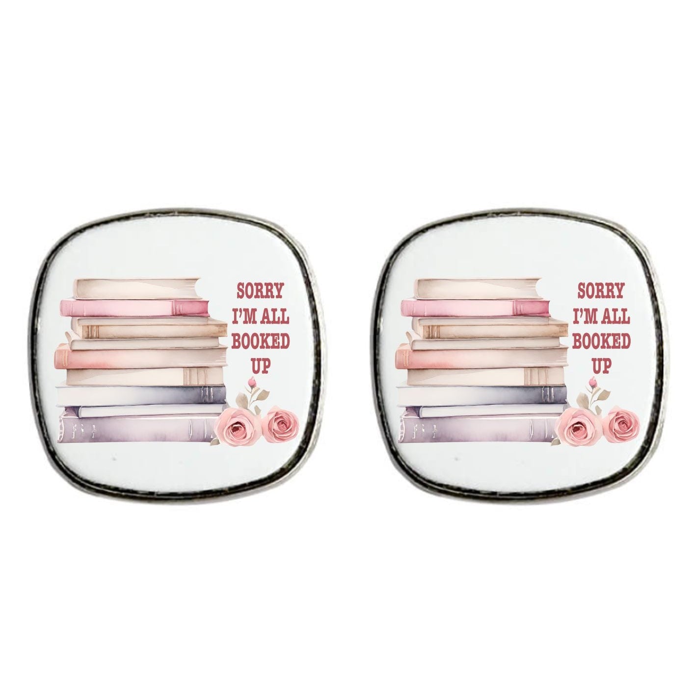 All Booked Up - Square Stud Earrings