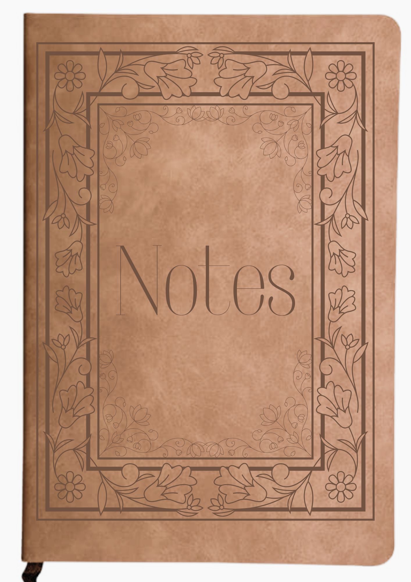 Floral Frame Notes - Engraved PU Notebook