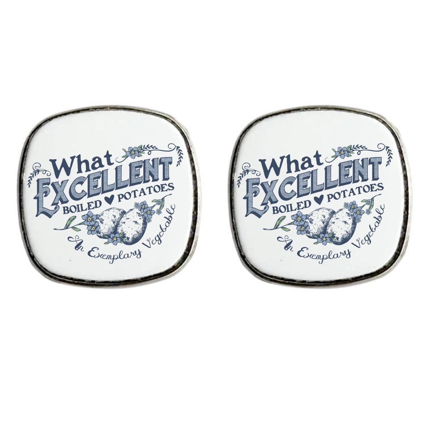 What Excellent Boiled Potatoes - Square Stud Earrings
