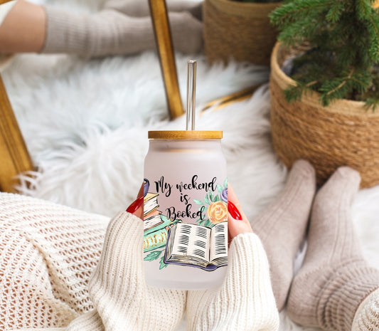 My Weekend Is Booked - Frosted Libbey Tumbler