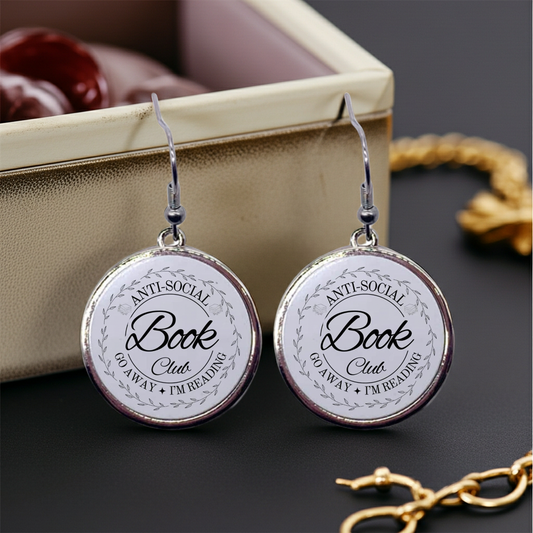 Anti-Social Book Club - Round Drop Earrings