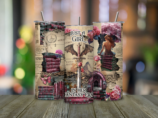Just A Girl In Her Fantasy Era - 20 oz Skinny Tumbler