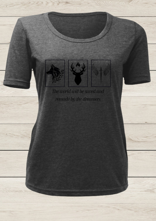 SJM Dreamers - Ladies T-shirt, Charcoal Grey