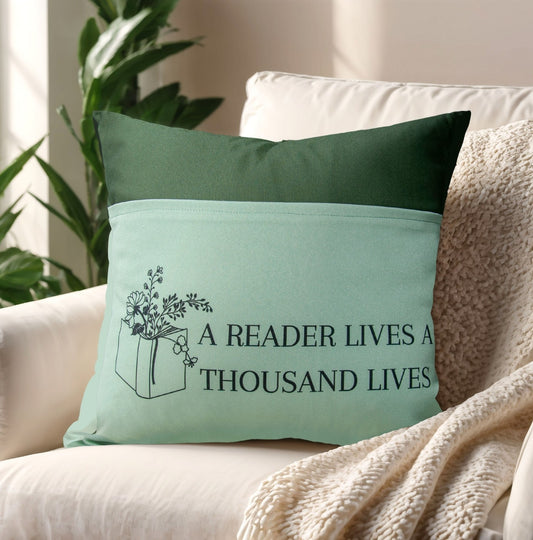 A Reader Lives A Thousand Lives - Book Pillow