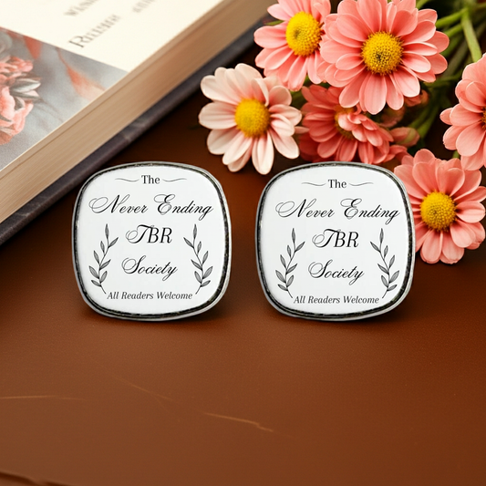 The Never Ending TBR Society - Square Stud Earrings