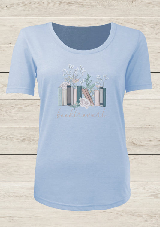 Booktrovert - Ladies T-shirt, Light Blue