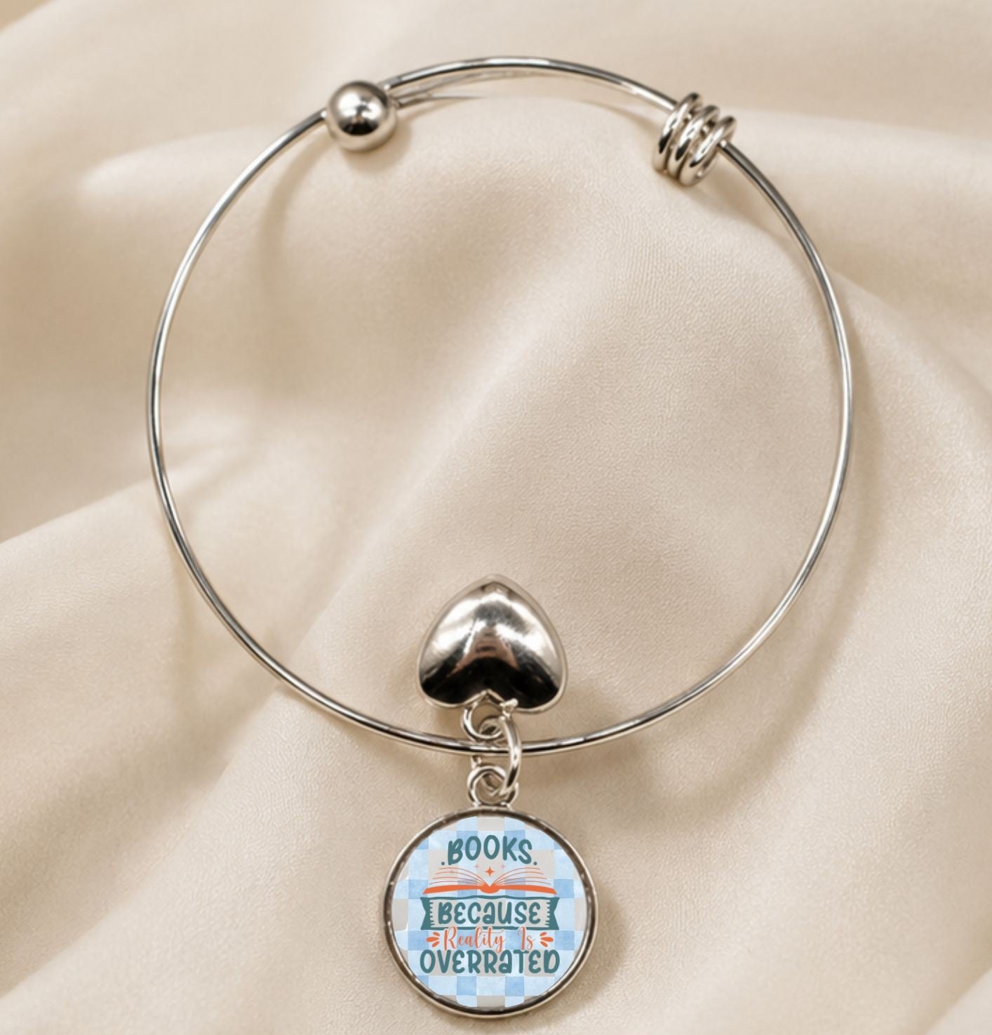 Books; Because Reality Is Overrated - Charm Bangle