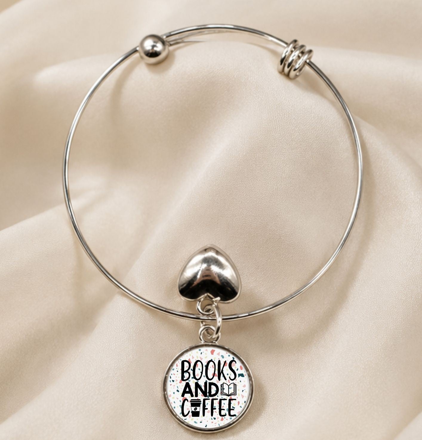 Books and Coffee- Charm Bangle