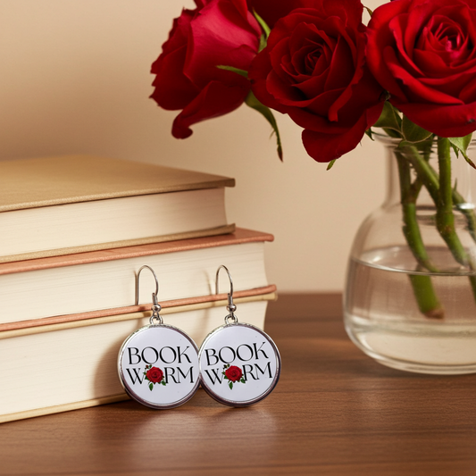 BookWorm - Round Drop Earrings