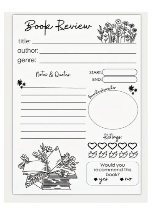Book Review Sticky Notepad - White