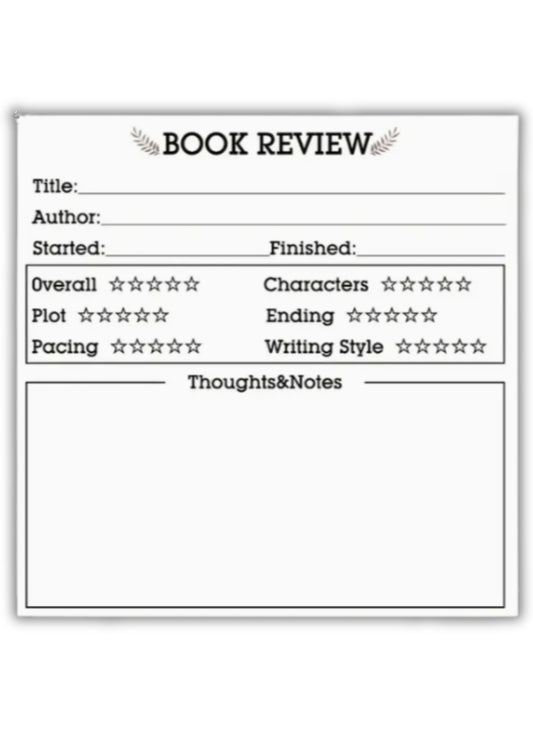 Mini Book Review Sticky Notepad