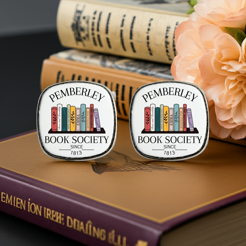 Pemberley Book Society - Square Stud Earrings