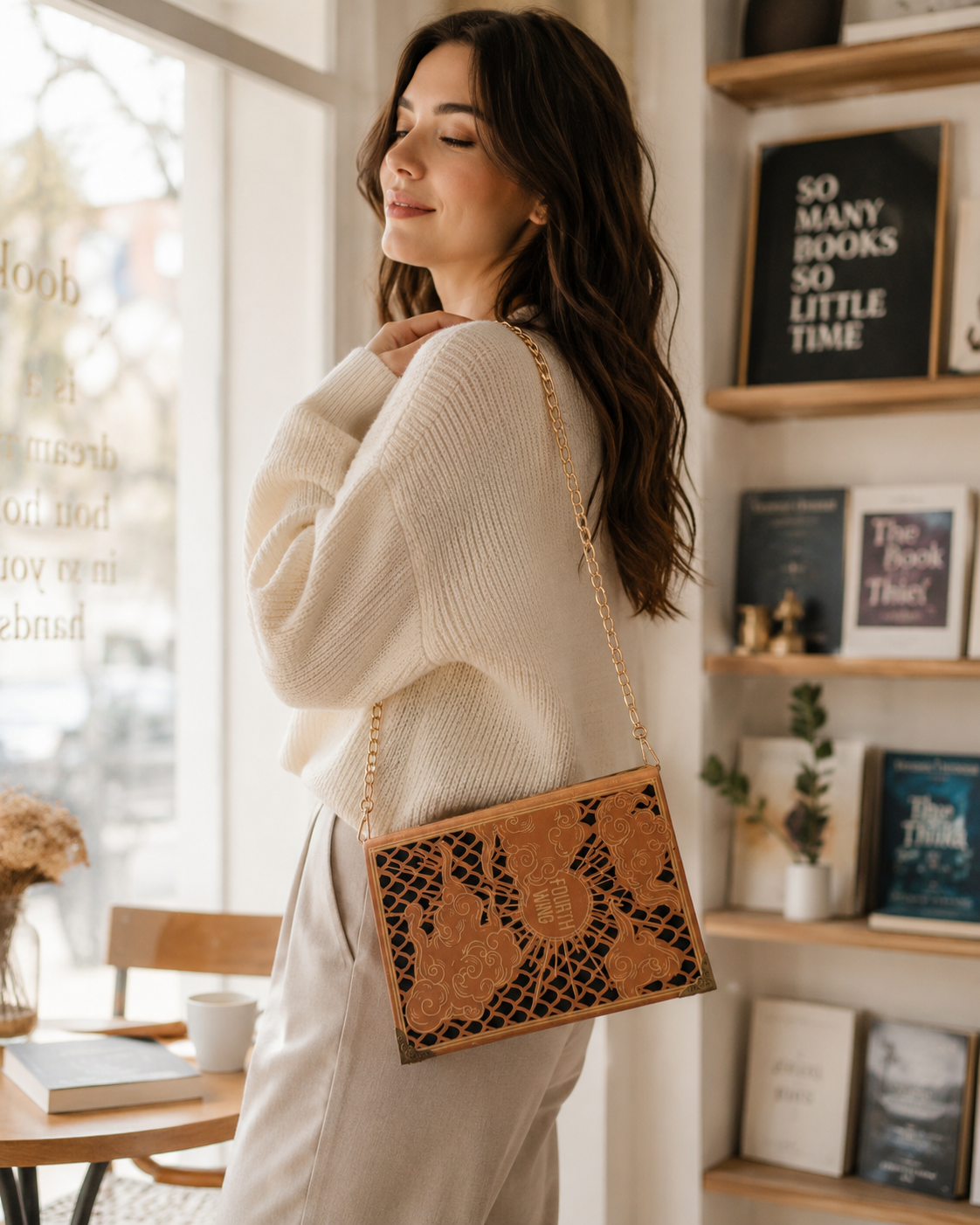 Fourth Wing Book-Shaped Handbag