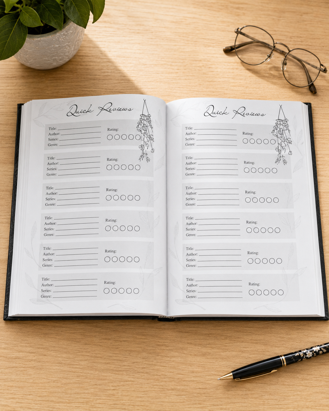 Handbound Hardback Reading Journal