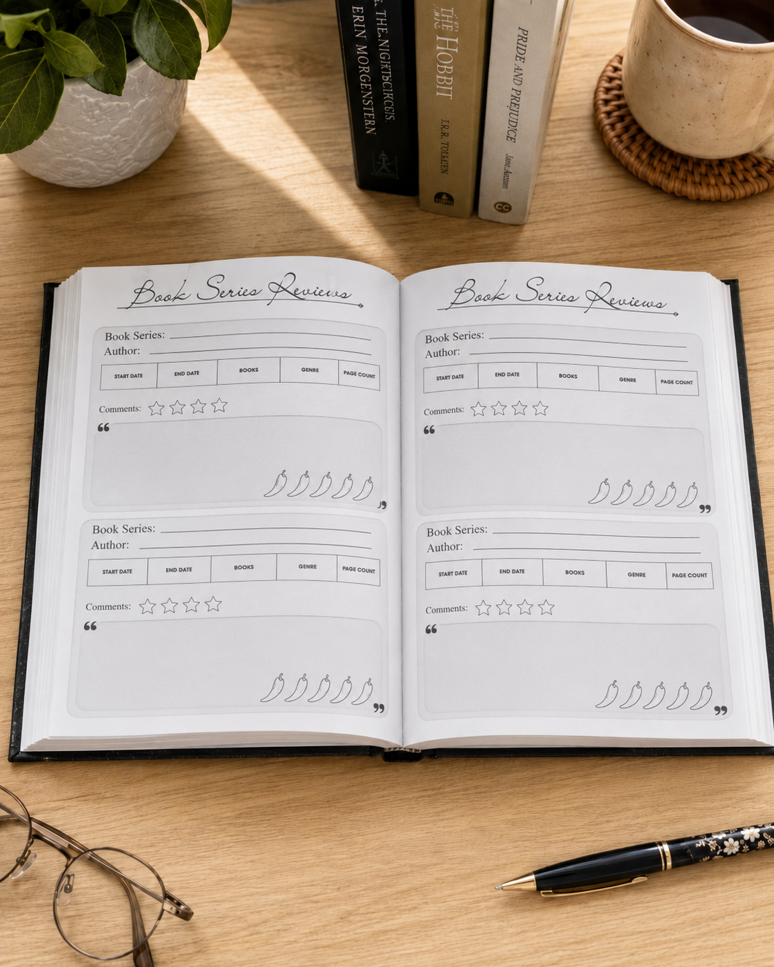 Handbound Hardback Reading Journal