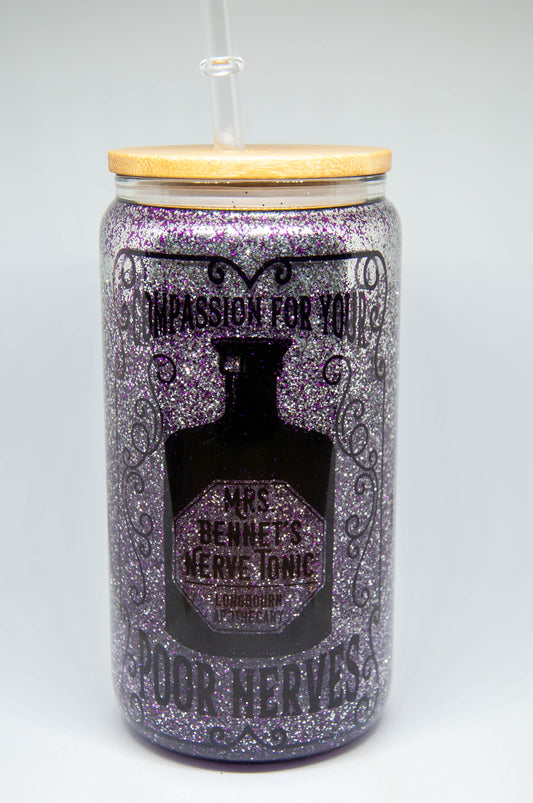Mrs. Bennet's Nerve Tonic - Glitter Glass Tumbler