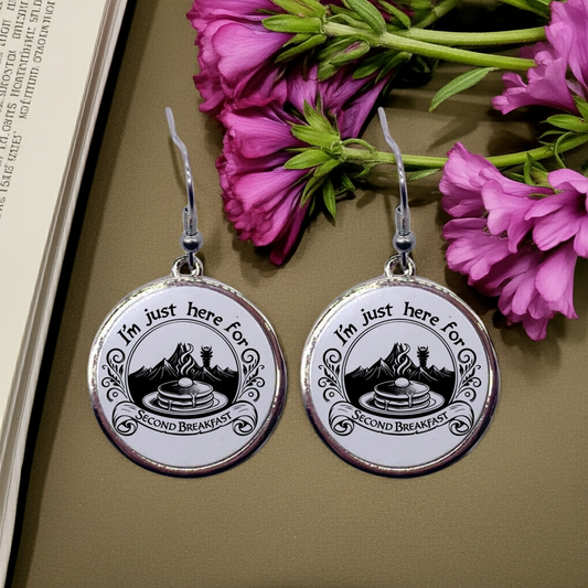 I'm Just Here For Second Breakfast - Round Drop Earrings