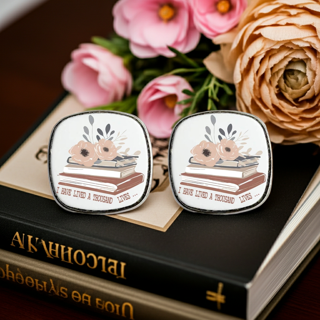 I Have Lived A Thousand Lives - Square Stud Earrings