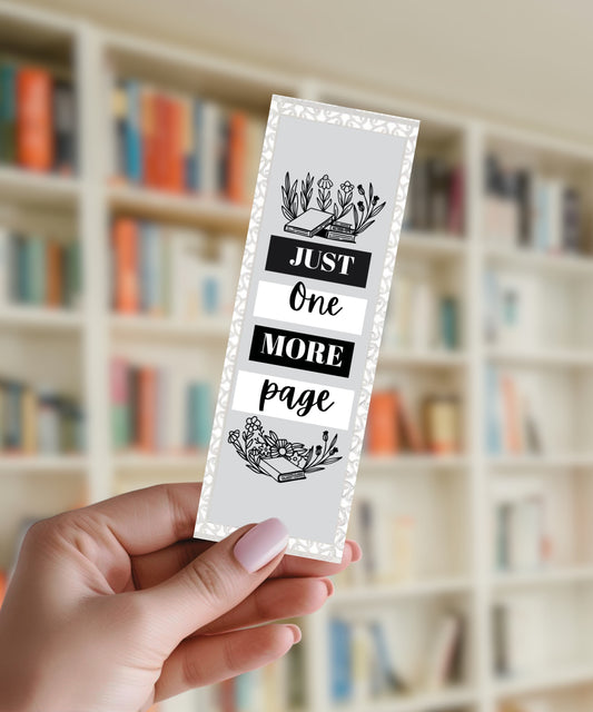 Just One More Page - Aluminium Bookmark