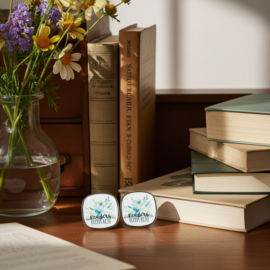 Readers Gonna Read - Square Stud Earrings