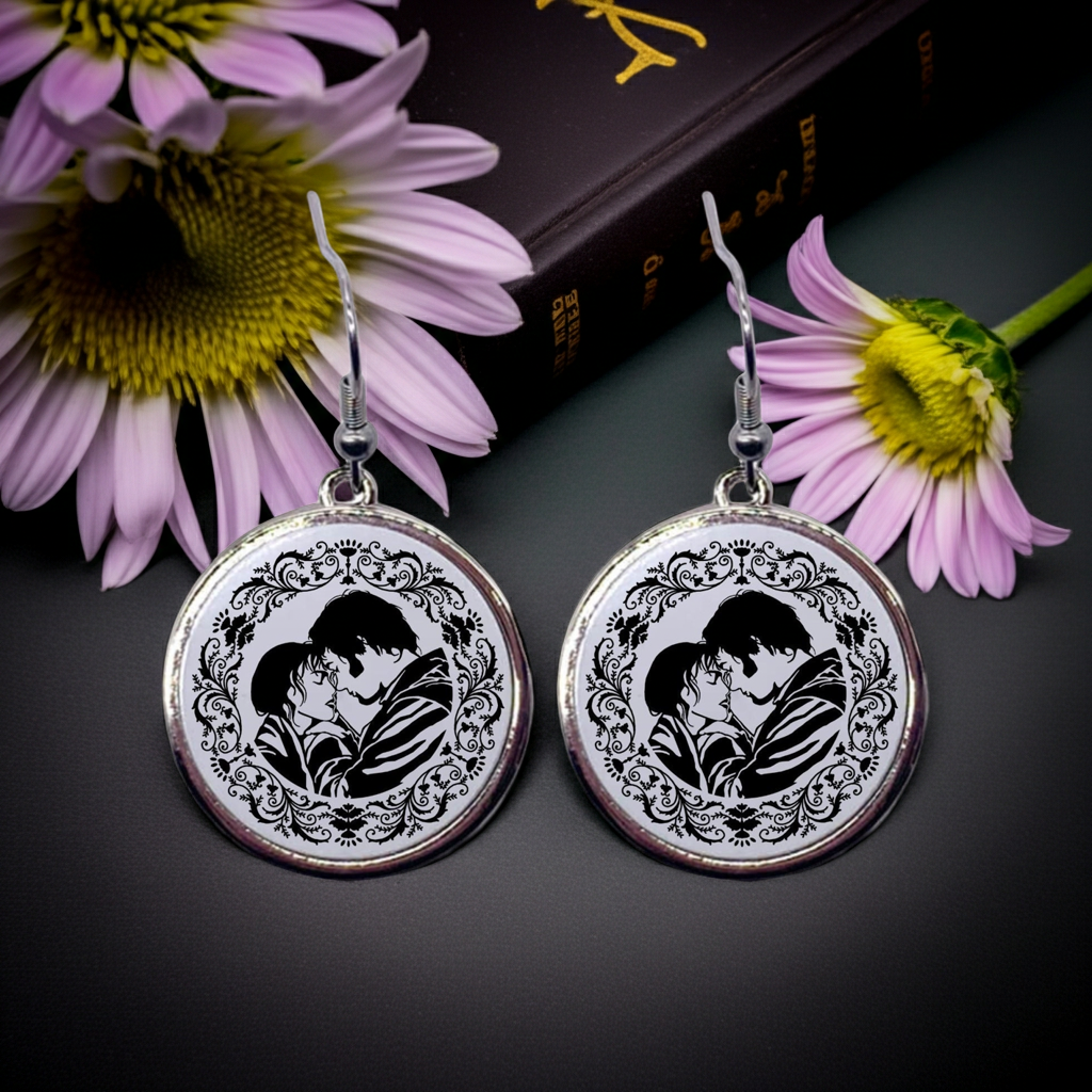 Elizabeth & Mr Darcy - Round Drop Earrings